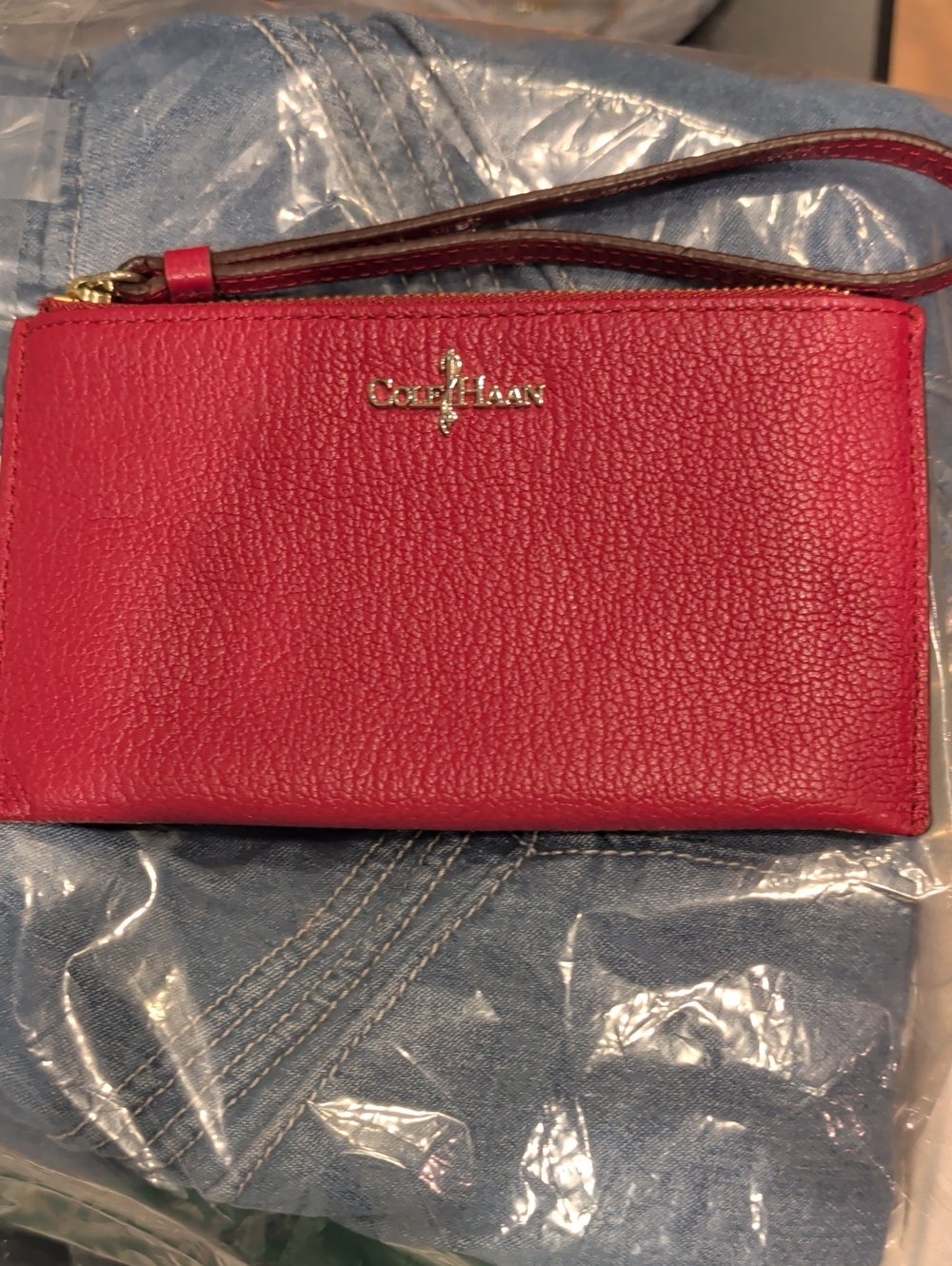 Cole Haan Pink Leather Wristlet Clutch